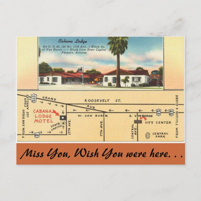 Arizona, Cabana Lodge Postkarte (Vorderseite)