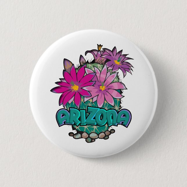 Arizona Cactus Blooms Button (Vorderseite)
