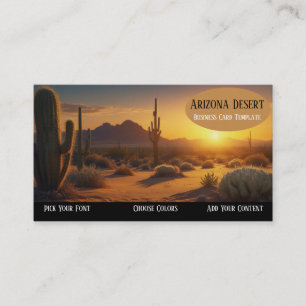 Arizona Cactus Sunset Desert Business Card Visitenkarte