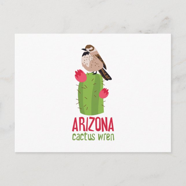 Arizona Cactus Wren Postkarte (Vorderseite)