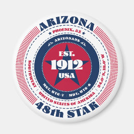 Arizona Circle Typografy Souvenir Magnet