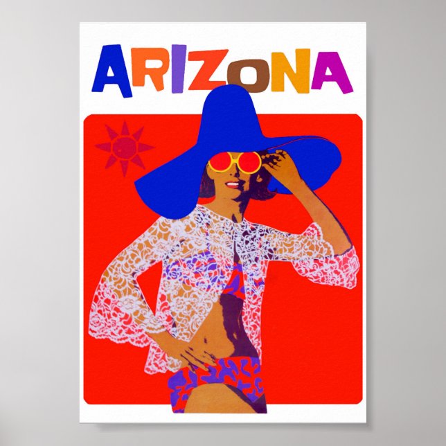 Arizona Colorful Retro Vintage Poster (Vorne)
