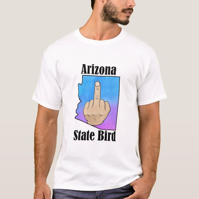 Arizona couleur du doigt central de t-shirt de l'É (Devant)