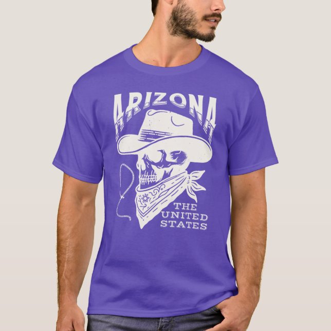 Arizona Cowboy Skull Beige T-Shirt (Vorderseite)
