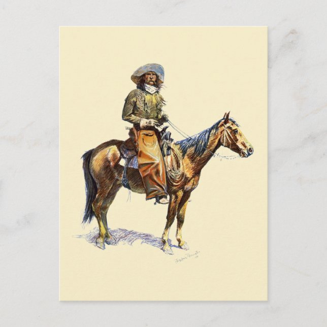 Arizona Cowboy Vintag 1907 Frederic Remington Postkarte (Vorderseite)