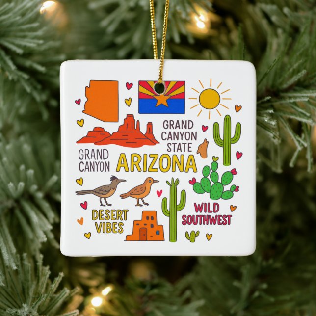 Arizona Custom Family Trip Christmas Keramikornament (Baum)