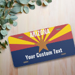 Arizona Custom Personalisiert Flag Star US Nummernschild<br><div class="desc">Dieses Design kann in dem Bereich personalisiert werden, der durch das Ändern des Fotos und/oder Textes zur Verfügung gestellt wird. Oder Sie können es anpassen, indem Sie den Mausklick auswählen, um weitere Optionen anzupassen, um die Farbe des Hintergrunds zu löschen oder zu ändern, Text hinzuzufügen, die Textfarbe oder den Stil...</div>