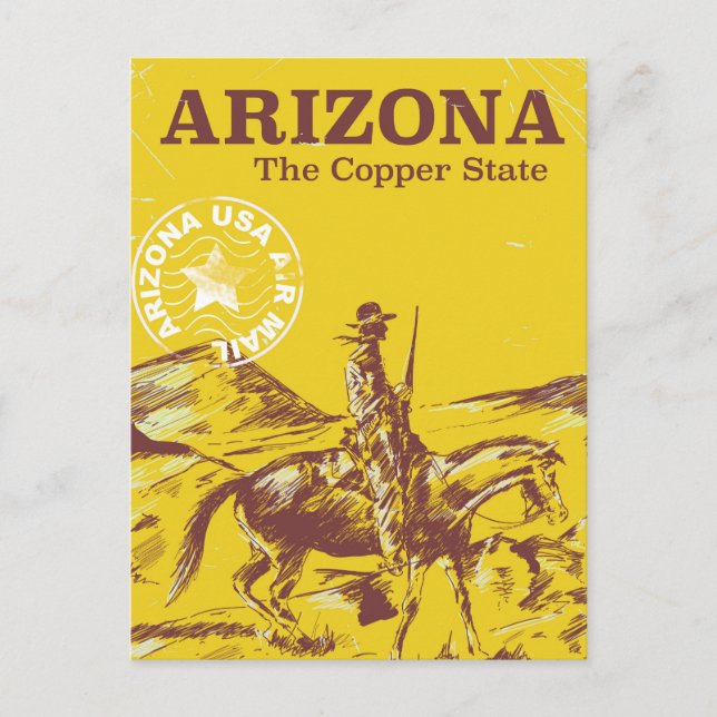 Arizona, das uralte Reiseplakat für Kupferkrüge un Postkarte (Vorderseite)