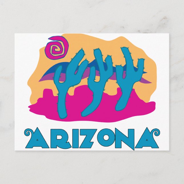 Arizona Desert Blue Postkarte (Vorderseite)