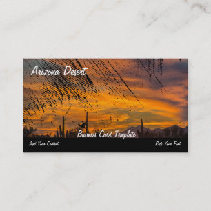 Arizona Desert Cactus Sunset Business Card Visitenkarte