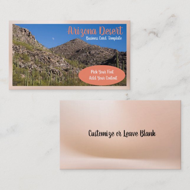 Arizona Desert Cactus Sunset Business Card Visitenkarte (Vorne/Hinten)