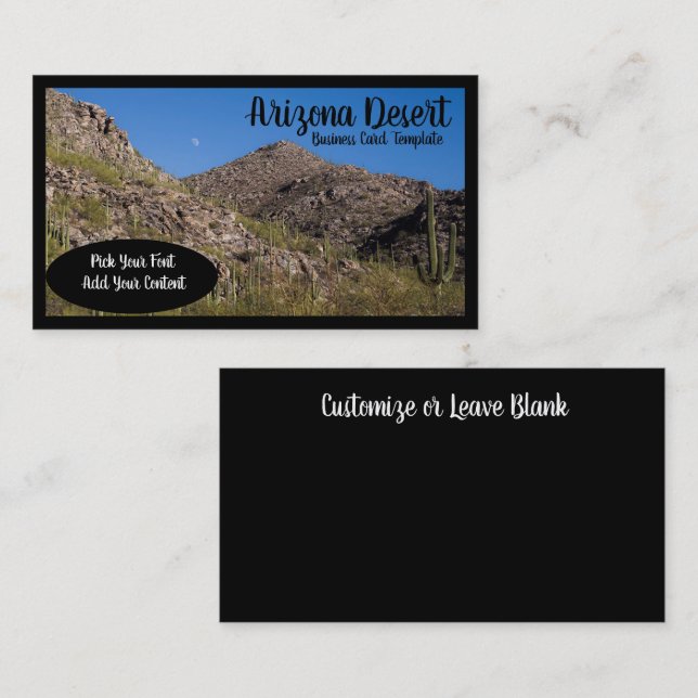 Arizona Desert Cactus Sunset Business Card Visitenkarte (Vorne/Hinten)