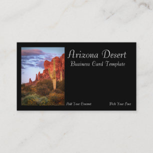 Arizona Desert Cactus Sunset Carte de visite