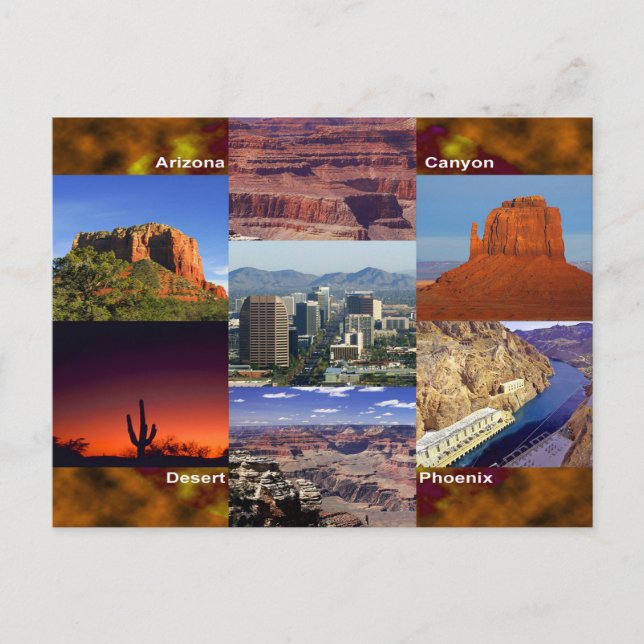 Arizona Desert Collage Postkarte (Vorderseite)