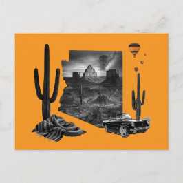 Arizona Desert Dream in Black and White Postkarte