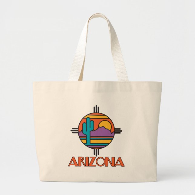 Arizona Desert Mandala Jumbo Stoffbeutel (Vorne)