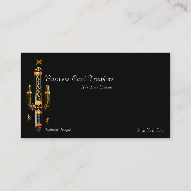 Arizona Désert Sahuaro Cactus Carte de visite (Devant)