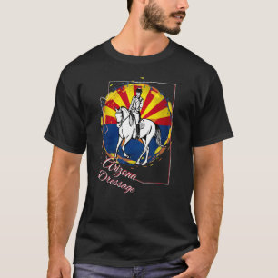 Arizona Dressur Pferd und Reiter mit Staatsflagge T-Shirt