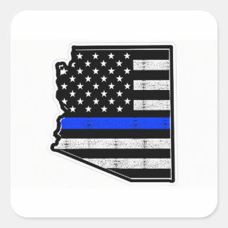 Arizona dünne blaue Linie Quadratischer Aufkleber