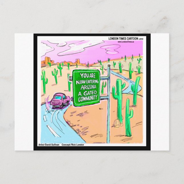 Arizona: Ein Gated Community Funny Gifts & T-Shirt Postkarte (Vorderseite)