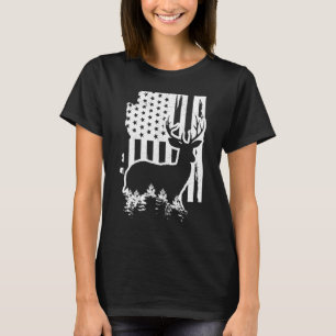 Arizona-Elchjagd-Staatskarte Amerikanische Flagge T-Shirt