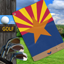 Arizona Fahne & Arizona mit Monogramm / Golfhandtu Golfhandtuch