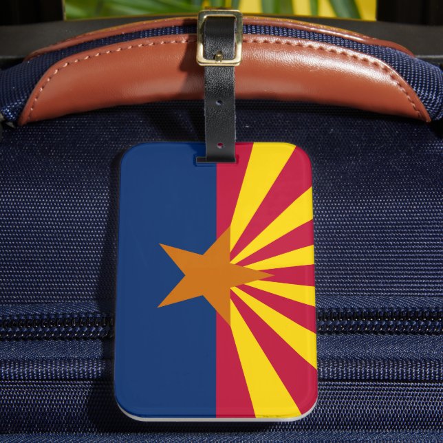 Arizona Flag & America Staaten, USA/Sportfans Gepäckanhänger (Vorderseite Insitu 2)