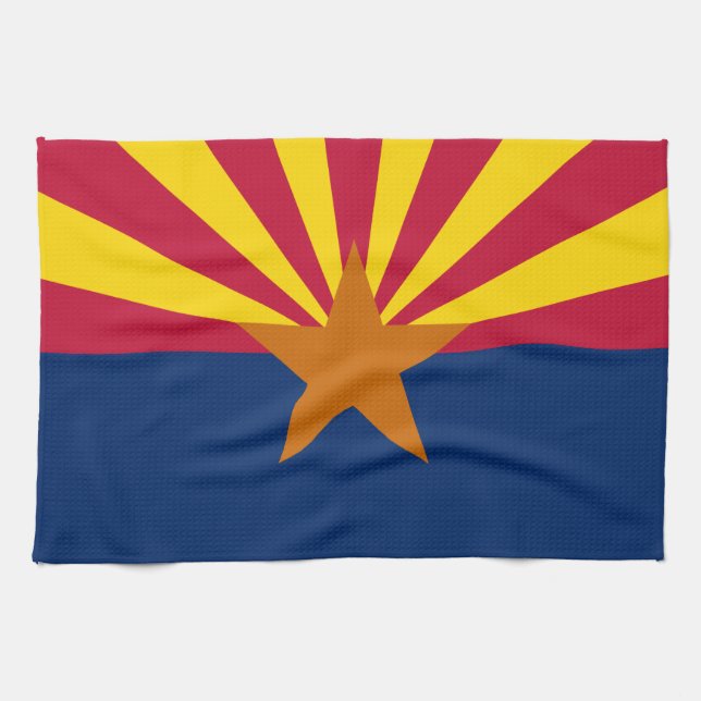 Arizona Flag & Arizona Staat USA Dekoration/Sportf Geschirrtuch (Horizontal)