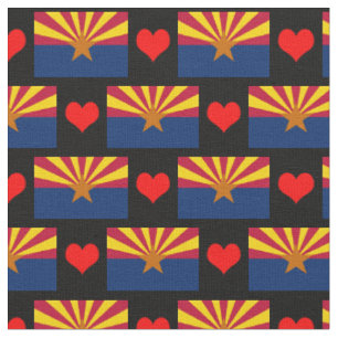 Arizona Flag Fabric & Heart, trendige Mode /USA Stoff