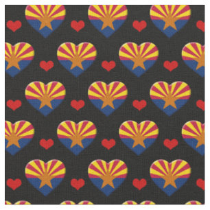Arizona Flag & Red Heart mode Fabric / USA Stoff