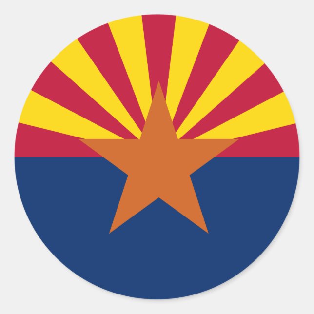 Arizona Flag Tshirts, Tasse, Bekleidung Runder Aufkleber (Vorderseite)