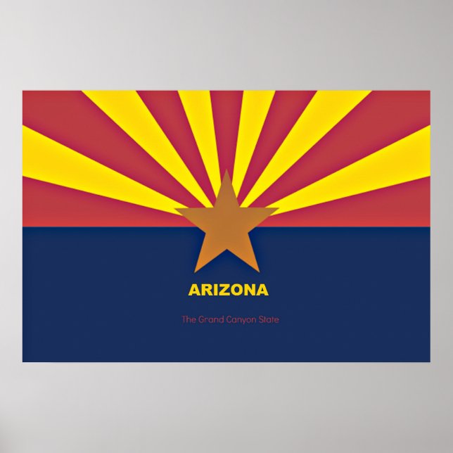 Arizona-Flagge mit Slogan Poster (Vorne)