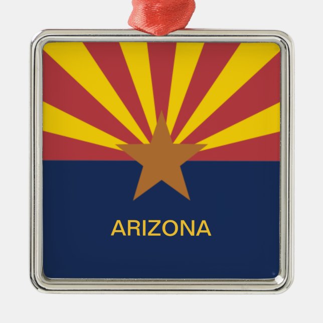 Arizona-Flagge Silbernes Ornament (Vorne)