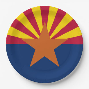 Arizona-Flagge: Sternensonne, Der Kupferstaat Pappteller