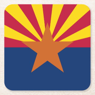 Arizona-Flagge: Sternensonne, Der Kupferstaat Rechteckiger Pappuntersetzer