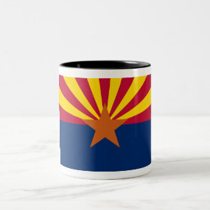 Arizona-Flagge: Sternensonne, The Copper State Zweifarbige Tasse