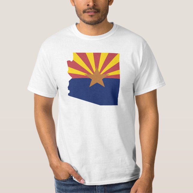 Arizona-Flaggen-Karte T-Shirt (Vorderseite)