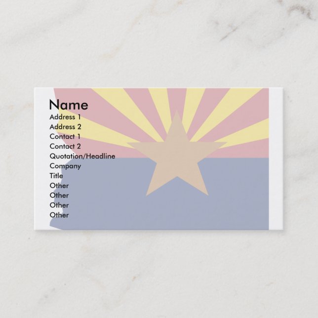 Arizona-Flaggen-Karte Visitenkarte (Vorderseite)