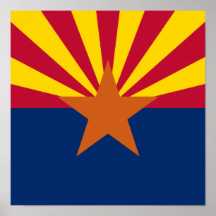 Arizona-Flaggenquadrat Poster