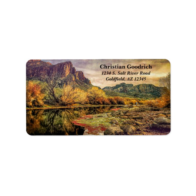 Arizona Fluss Sonoran Wüste Albergo Colmanicchio Adressaufkleber (Vorne)