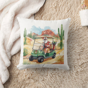 Arizona Golf Weihnachten Santa fährt Golfcart Kissen