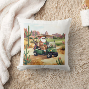 Arizona Golf Weihnachtsmann fährt Golfcart Kissen
