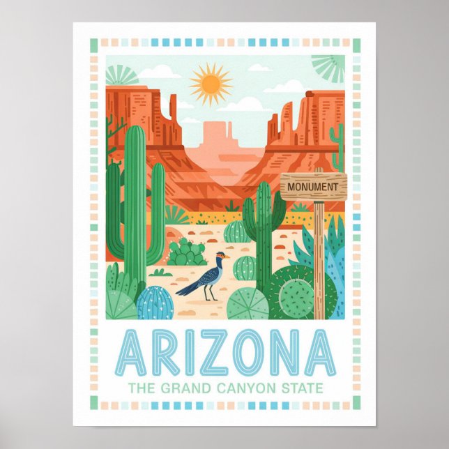 Arizona - Grand Canyon Staat Sommerreise Poster (Vorne)
