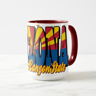 Arizona Grand Canyon State Tiled Across Tasse