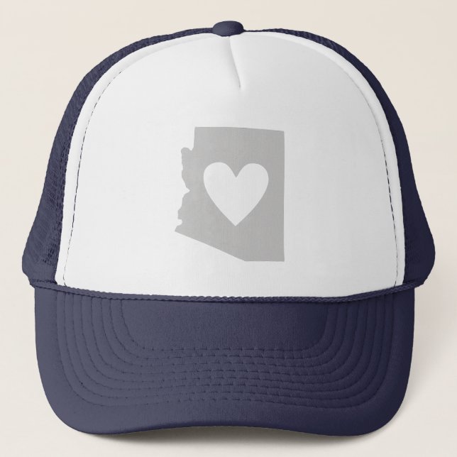 Arizona Gray Heart Arizona Liebe Grau Adore Truckerkappe (Vorderseite)