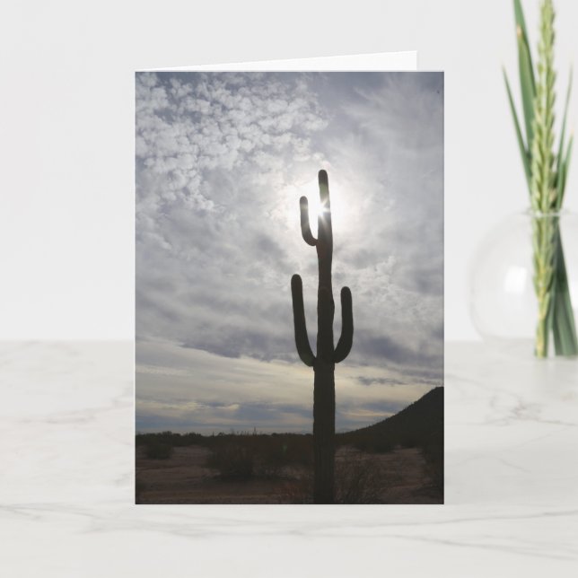 Arizona Grußkarte Saguaro Sunset Karte (Vorderseite)