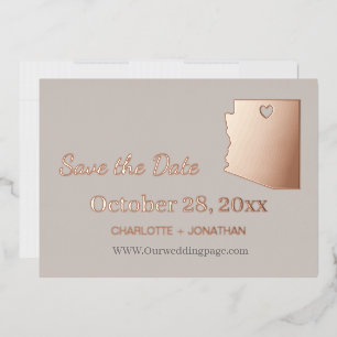 Arizona Hochzeit Save The Date Rose Gold Folieneinladung