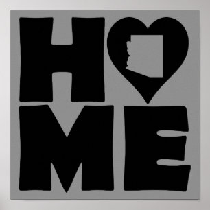 Arizona Home Heart State Poster Schild