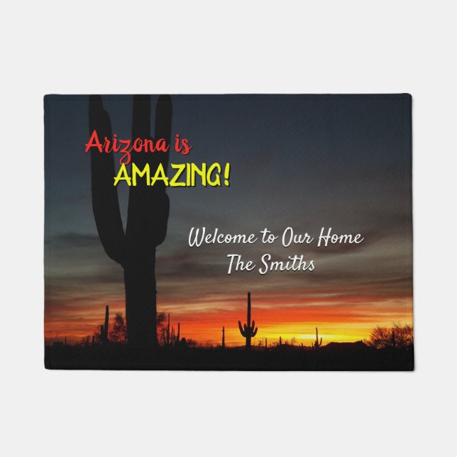 "Arizona ist fantastisch!" Sonnenuntergang Sonoran Fußmatte (Vorderseite)