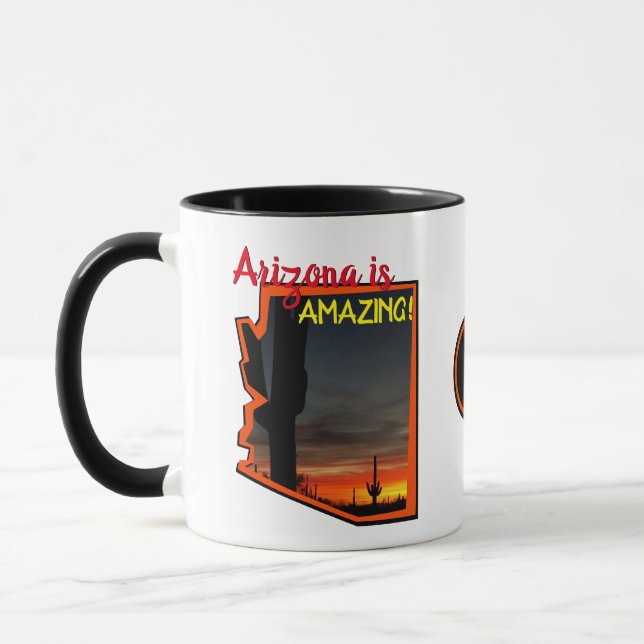 Arizona ist fantastische Karten-Kontur des Tasse (Links)